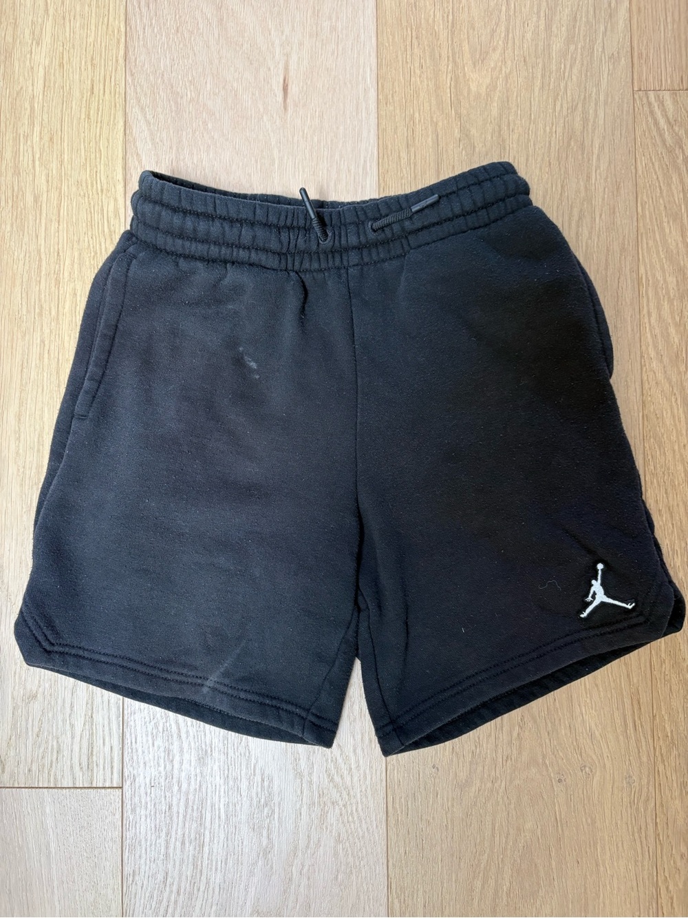 Jordan Black Shorts with Red Jumpman Embroidery